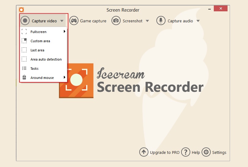 icecream recorder interface