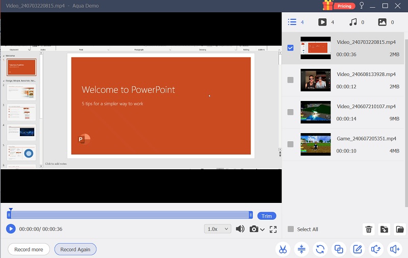 preview recorded video