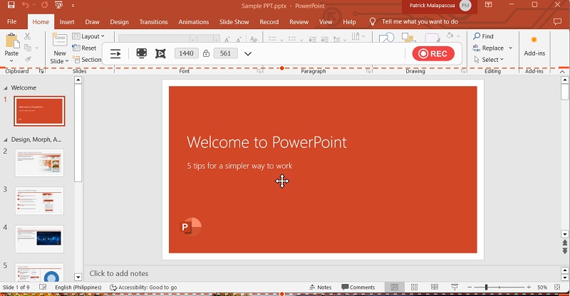 record powerpoint
