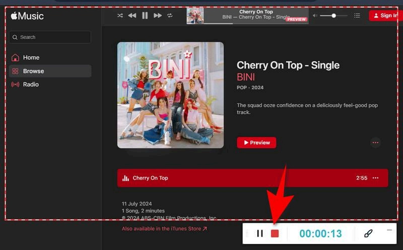 start recording apple music