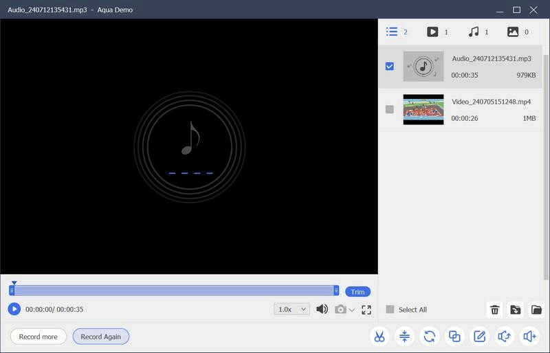 play the recorded music