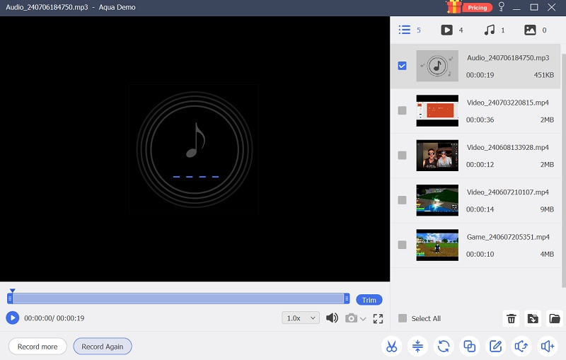 preview recorded file