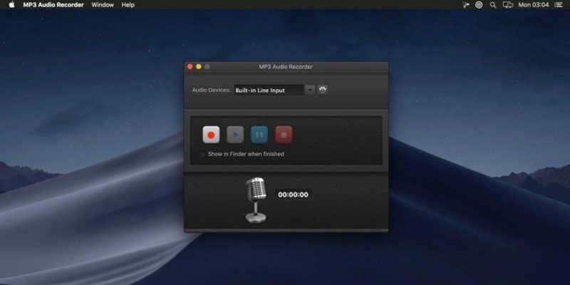 mp3 audio recorder interface