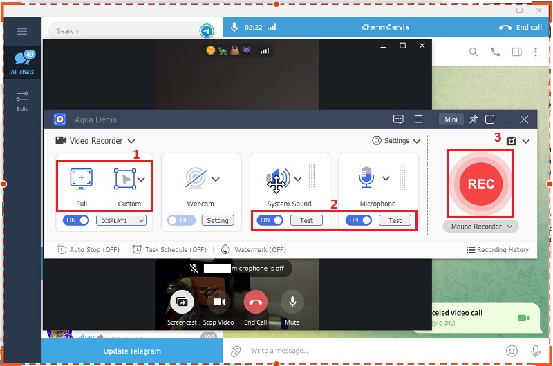 record telegram call