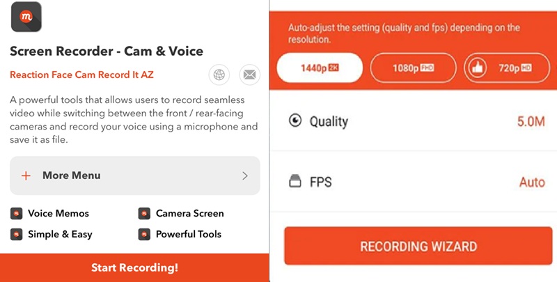 mobizen interface