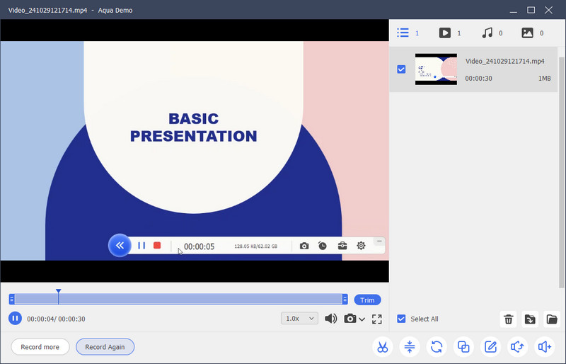 start recording the presentation