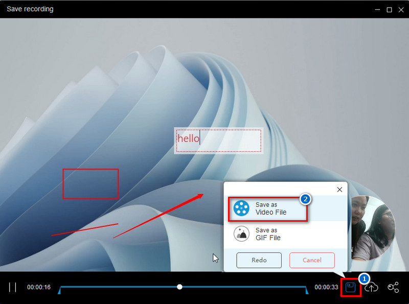 edit and save the recorded file