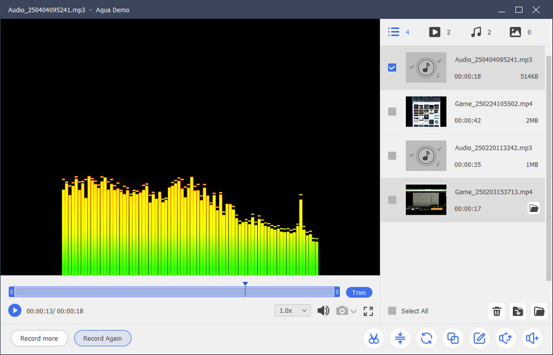 play the recorded audio