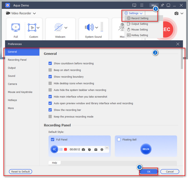 configure the settings to your liking