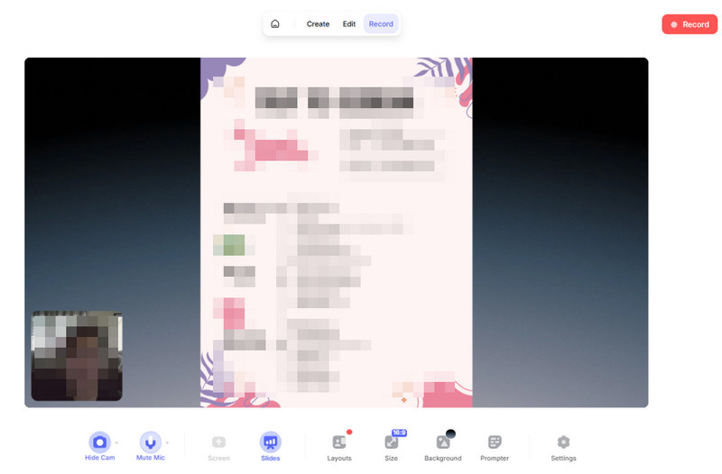 video record yourself presenting a powerpoint with veed.io