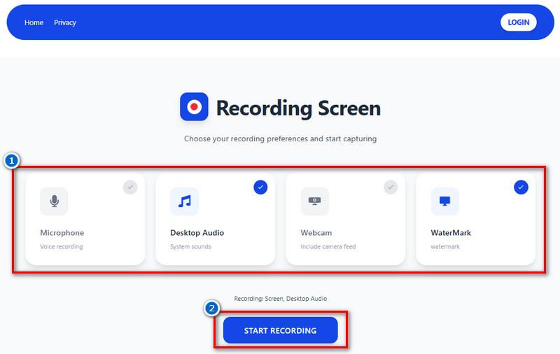 enable all recording preferences and select what to share