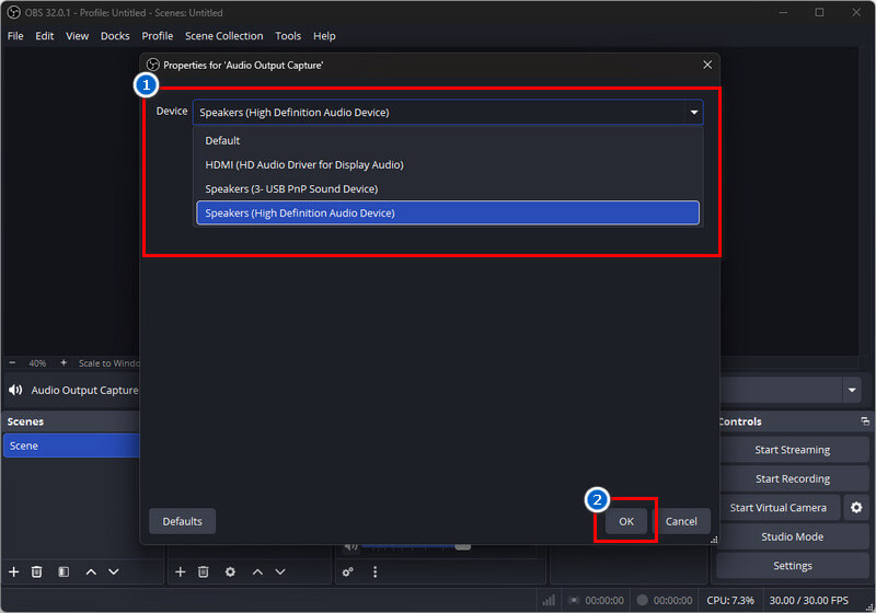 select audio source
