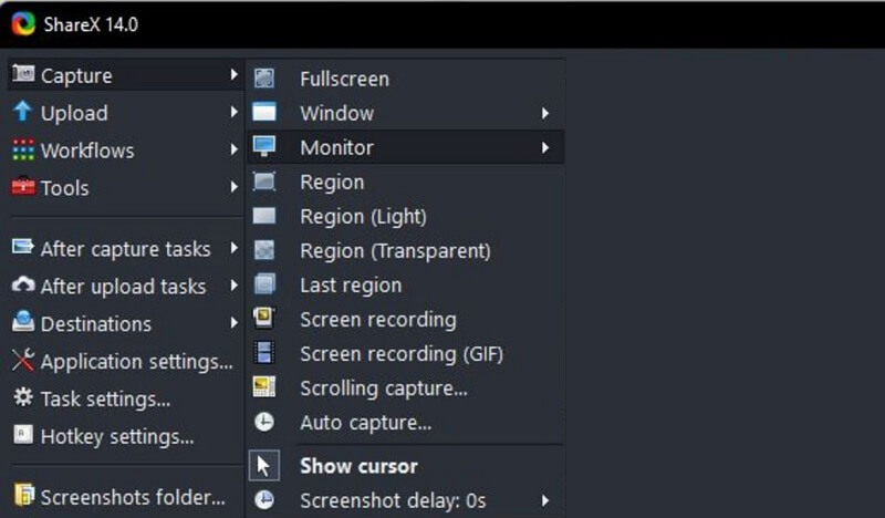 sharex interface