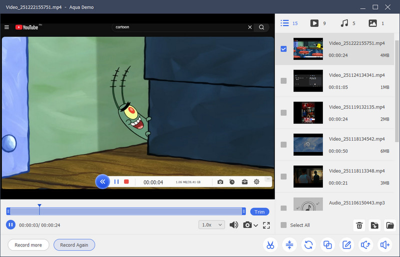 preview the recorded activity on edge